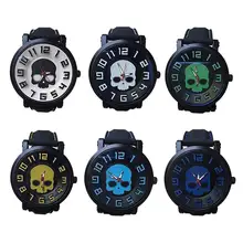 1pc 2017 New fashion brand Men student Skull casual watch wrist clocks hour skeleton Quartz Wristwatches