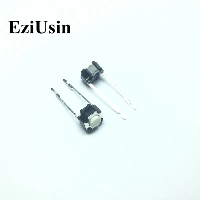 

EziUsin 6*6*4.3 Round Micro Switch Interrupteur Copper Long Feet 2 Pin In The Middle PCB Keyboard Light Mini Touch Button Keys