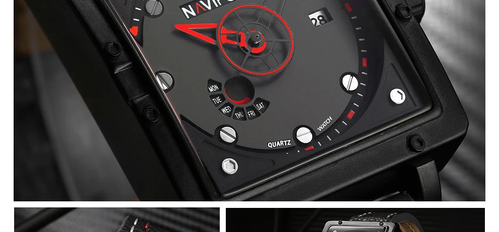 NAVIFORCE Для мужчин кварцевые спортивные часы модный топ бренд кожаный ремешок Творческий Водонепроницаемый Наручные часы мужские часы Relogio Masculino