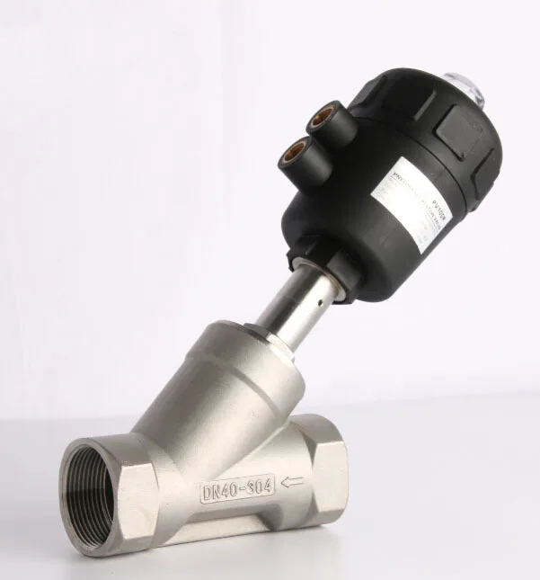 

1 1/4 inch " 2/2 Way single acting angle seat valve normally closed pneumatic angle seat valve 80mm actuator