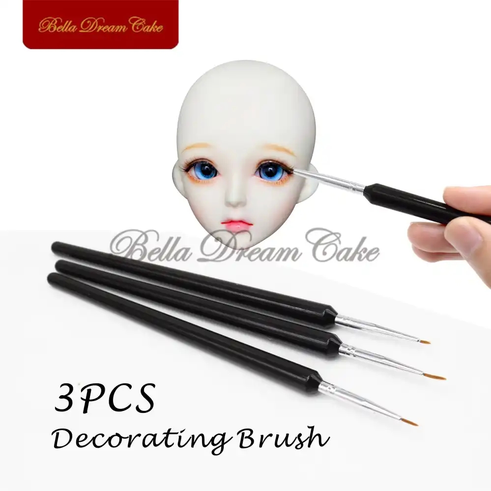 Face mold Cake Decorating Brush Set,3pcs//set Food Paint Icing Cupcake BT