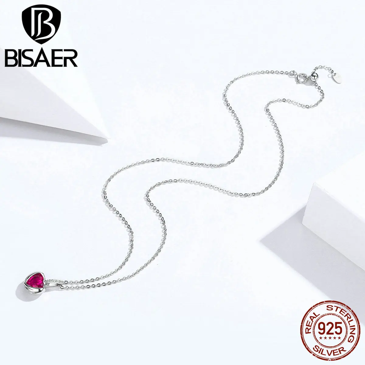 Подарок на день Святого Валентина, бисаер, 925 пробы, серебряное ожерелье с сердечком, ожерелье для женщин, роскошное серебряное ювелирное изделие ECN341