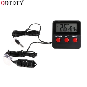 

OOTDTY LCD Digital Thermometer Hygrometer with Remote Sensor Reptile Fish Tank Aquarium Marine Water Terrarium Thermometer
