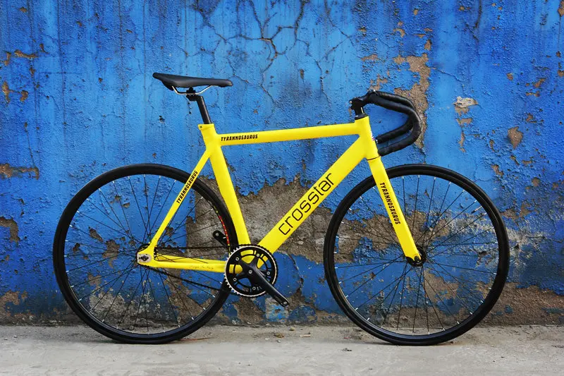 

Crosstar Tyrans T1 Fixed Gear Bike Urban Track Bike Fixie 15mm Vintage Rim Fixie Matt/glossy Yellow