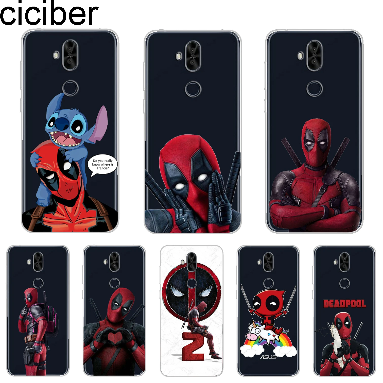 

ciciber For ASUS Zenfone Max Pro M1 ZB601KL ZB602KL For ZenFone Max Pro M2 ZB631KL ZB633KL Phone Cases Soft TPU Marvel Deadpool