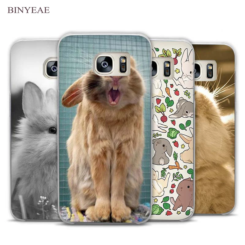 

BINYEAE Rabbit Transparent Phone Case Cover for Samsung Galaxy S3 S4 S5 S6 S7 S8 Edge Plus Mini