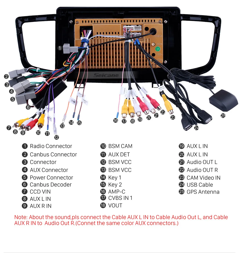 Cheap Seicane 2Din WIFI GPS Navi Car Radio Android 8.1 Multimedia Player Stereo for 2016-2018 Honda Pilot support Mirror Link OBD2 16