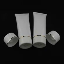 50pcs100ml Белый глянцевый трубки Загара колпачок Бутылки Лосьона PE пластиковые squeeze бутылки косметической упаковки пустых бутылок