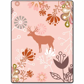 

Blanket Comfort Warmth Soft Plush Easy Care Machine Wash Design of deer flower leaf pattern Sofa Bed Throw Kid Adult blanket