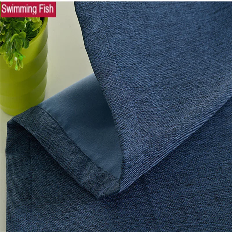 

Pure color simple modern Faux linen 85% shading curtains for hotel Home Decor Curtain For Living room Window Customized