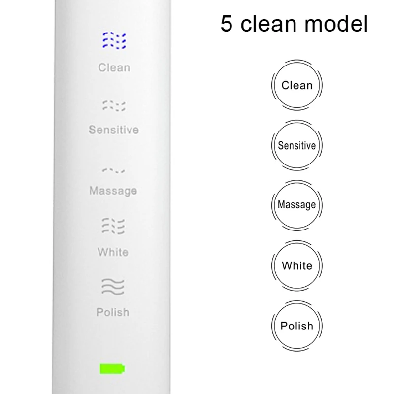 Электрическая зубная щетка Sarmocare S100 5 моделей с 4 щеточными головками беспроводной Перезаряжаемый IPX7 водонепроницаемый портативный дорожный Чехол