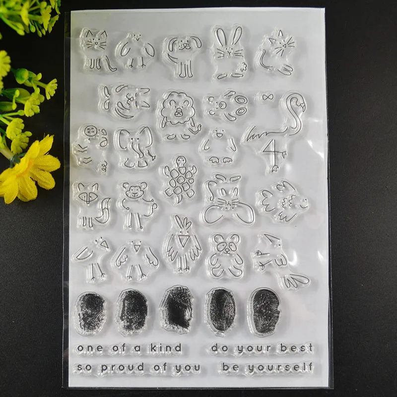 

Finger face printing Transparent Clear Stamps / Silicone Seals for DIY scrapbooking photo album/Card Making