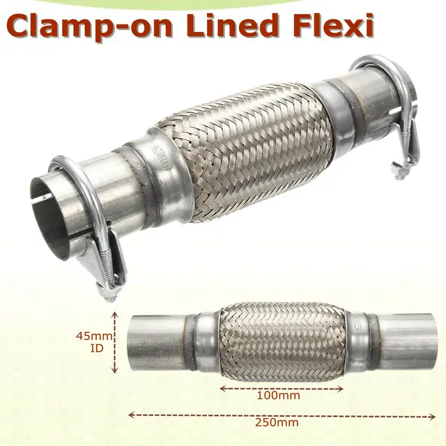 Exhaust Clamp on Flexi Tube Joint Flexible Pipe Repair 1.75" x 10" 45 x
