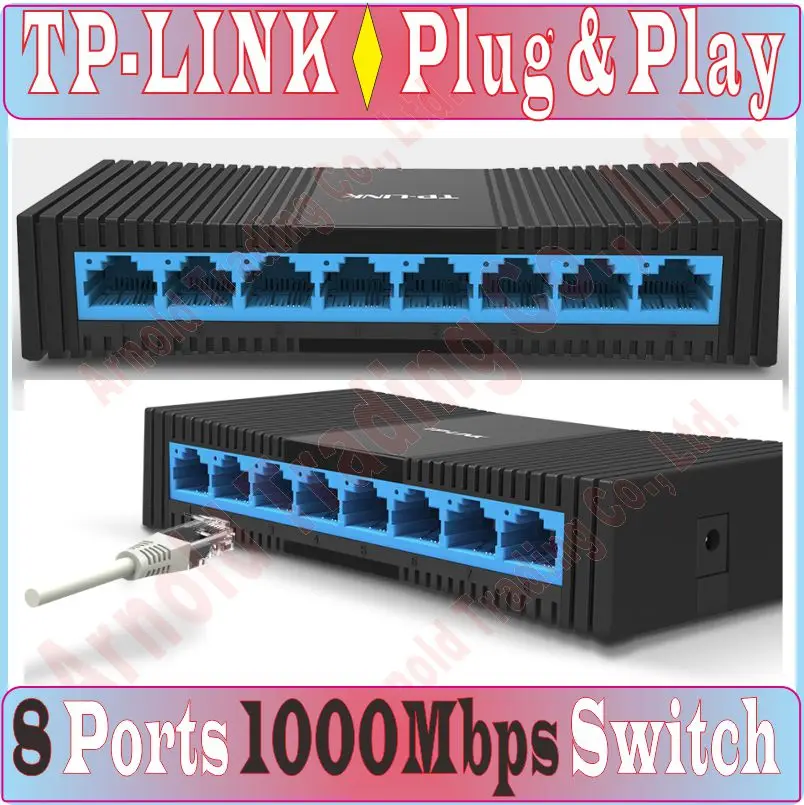 TP-Link Mini 8 портов RJ45 гигабитный настольный коммутатор 1000 Мбит/с SOHO Ethernet коммутатор Lan концентратор полный/полудуплексный обмен Пром