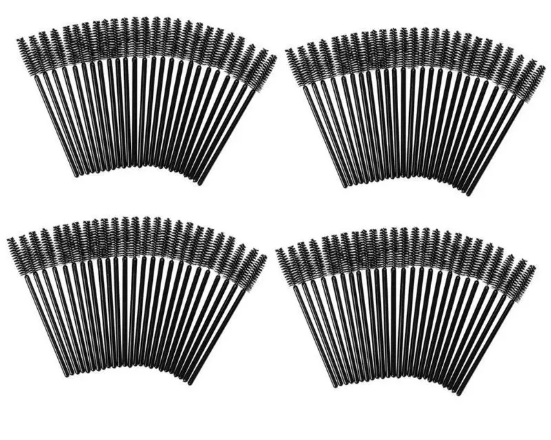

100 Black Disposable Mink Eyelashes Mini Brushes Mascara Applicators