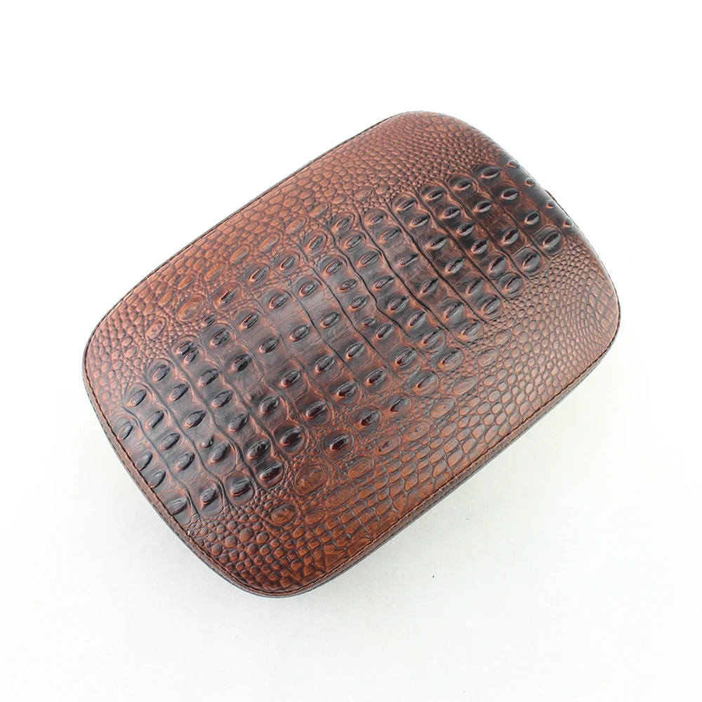 

ACZ Motorcycle Rear Cushion 8 Suction Cups Pillion Crocodile Leather Seat For Harley Dyna Sportster Softail Touring XL 883 1200