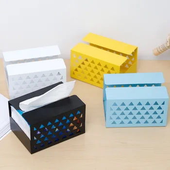 

1 Pcs High Quality Nordic Simple Square Iron Paper Box Living Room Bathroom Creative Practical Napkin Box Car Storage Holder