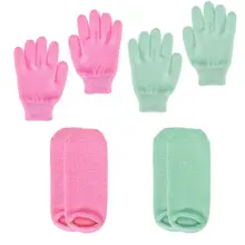 2 шт./пара спа силиконовые гелевые перчатки носки увлажняющий отбеливающий крем для лица отшелушивающий для рук маска для ног, обеспечивающая гладкость кожи уход за сухой очистки Красота