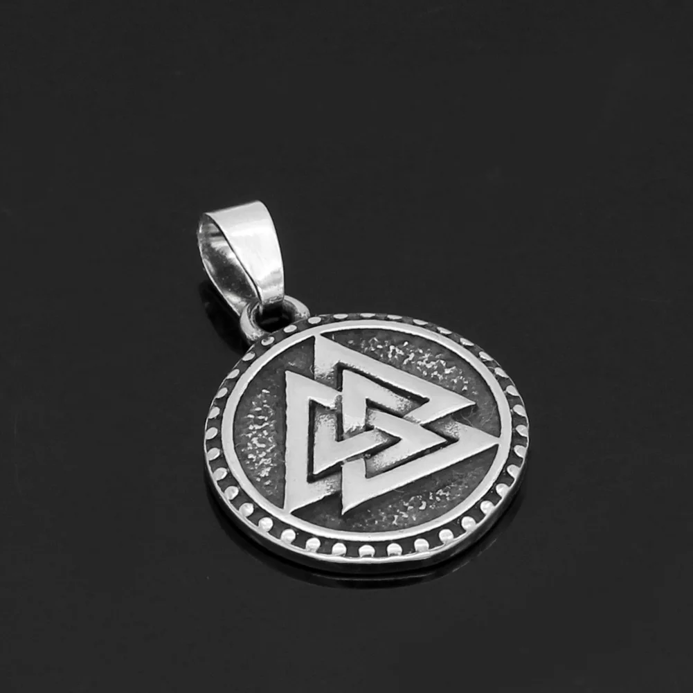Скандинавский Викинг Valknut Амулет из нержавеющей стали кулон ожерелье для мужчин