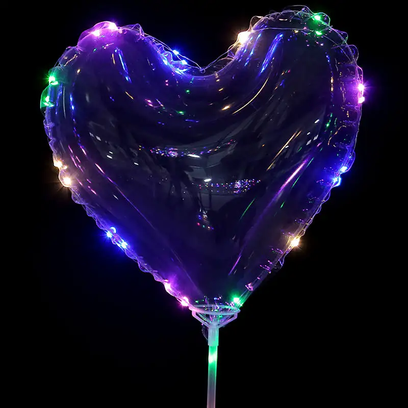 10 шт. светящийся светодиодный шар сердце звезда дерево свет гелиевые шары День рождения украшения дети прозрачный шар Декор - Цвет: heart