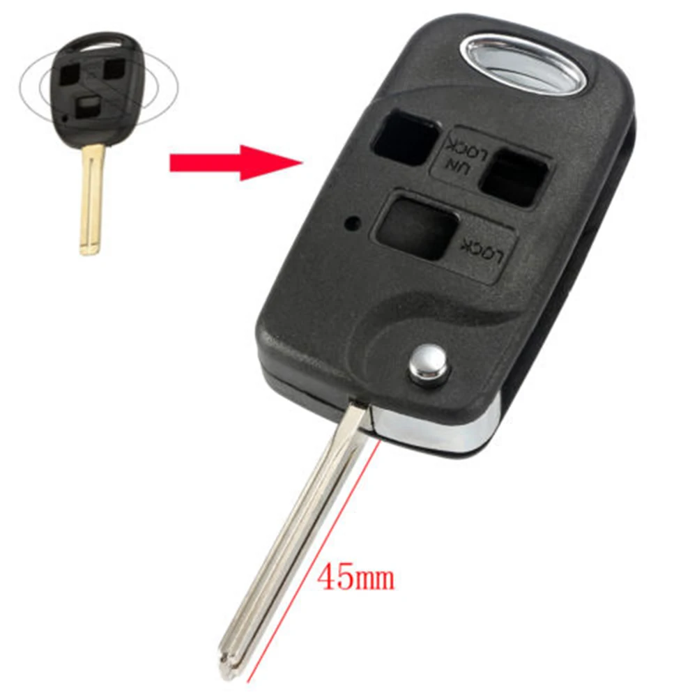 

Flip Folding Remote Key Fob Case Shell For Lexus IS200 GS300 LS400 RX300 Nice