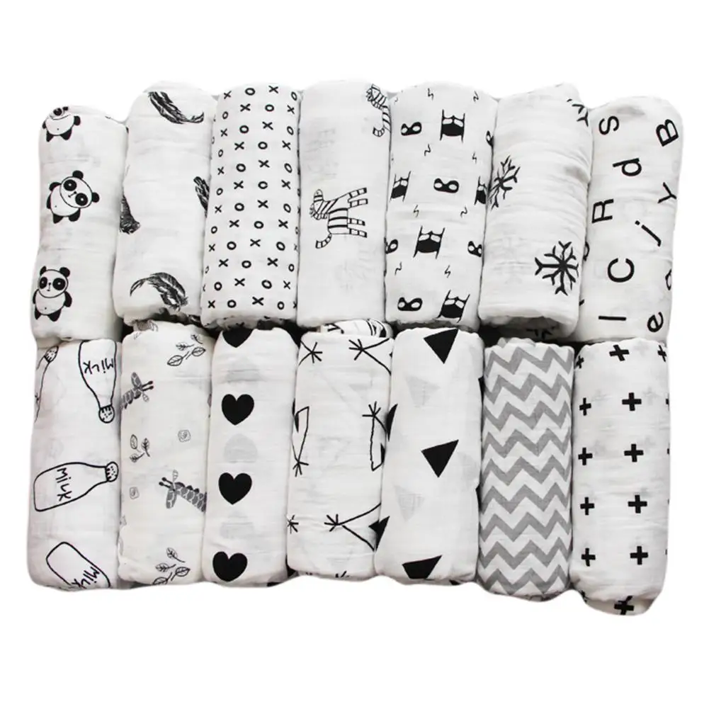 1Pc Cotton Baby Swaddles Soft Newborn Blankets Baby Wrap sleepsack 2-layer Simple Pattern Bath Towel Infant Towel Blanket