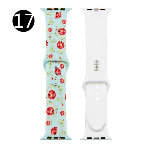 17 Ремешок для Apple watch band 4 44 мм 40 мм iwatch 3 band correa aple 42 мм 38 мм спортивный силиконовый браслет на запястье ремень часы аксессуары - Цвет ремешка: 17