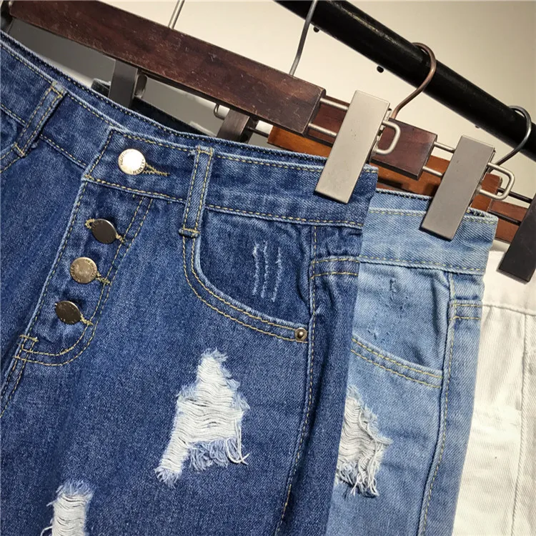 Европейский узор высокая Талия многорядная Пряжка ковбойские шорты женские широкие брюки джинсы