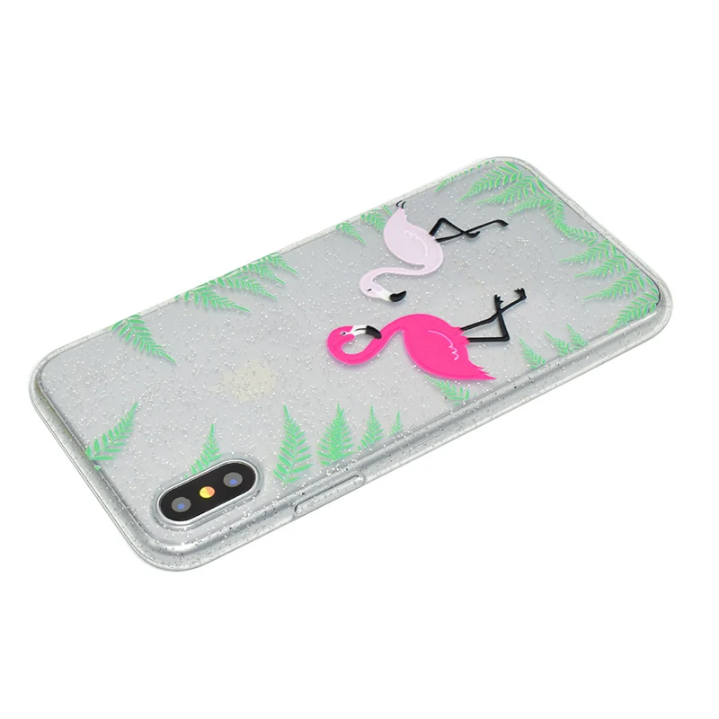 Cute cartoon glitter silicone case iphone x (22)