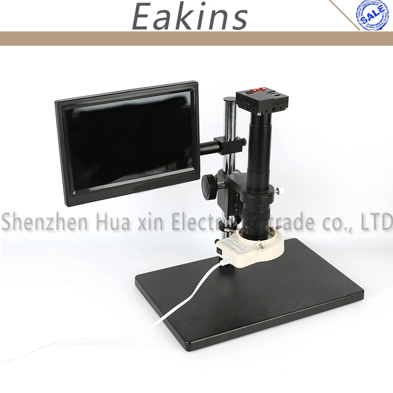 

1080P HD HDMI USB HD Indusry Lab Microscope Camera TF Video+180X/300X C-Mount Lens+Table Stand+LED light+8" LCD Monitor