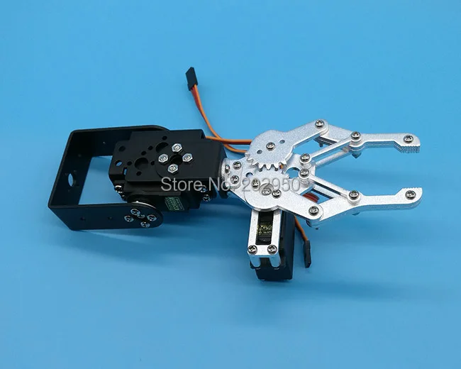 

1set Robot 2 DOF Black Aluminium Clamp Claw Gripper Mount Kit (No servo) Fit For Arduino In Stock Promotion Free Shipping