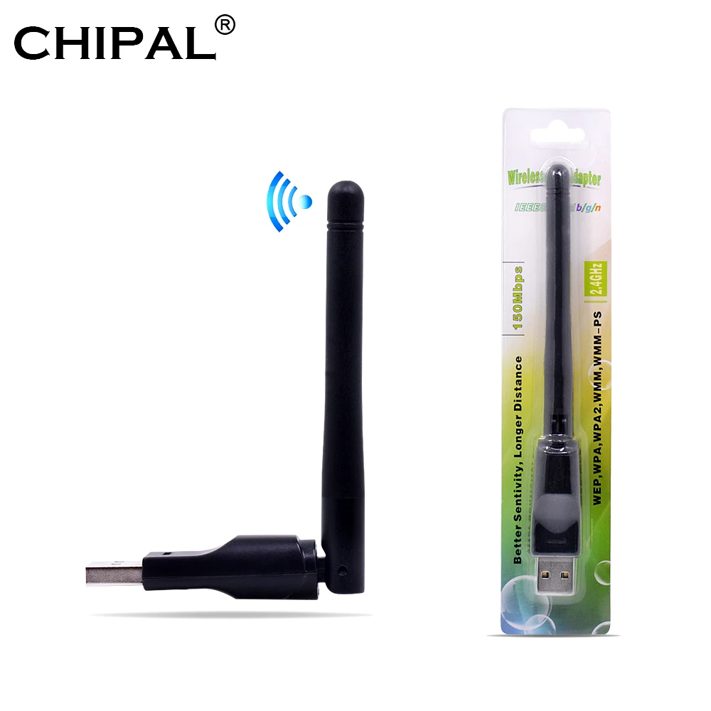 CHIPAL USB Wifi адаптер 150 Мбит/с Wi fi 2 4 ГГц Антенна Ethernet ПК Lan ключ AC приемник|Сетевые