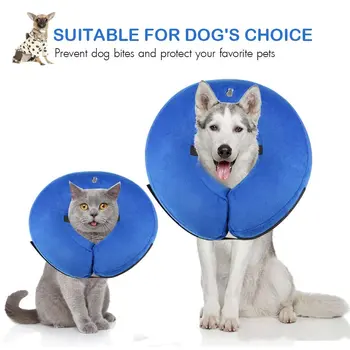 

Inflatable Pet Cat Dog Collar Neck Protective Wound Healing Collar Pet Anti-bite Protection Collar with Zipper Pet Supplies
