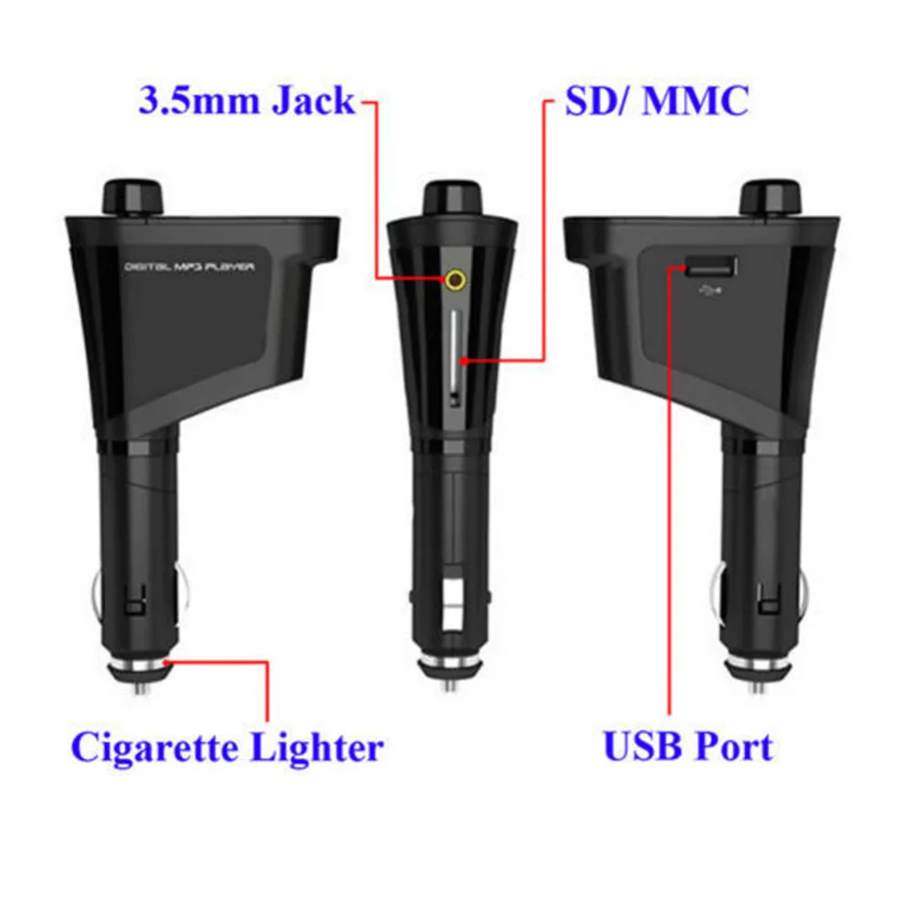Автомобильный MP3 плеер беспроводная гарнитура FM трансмиттер адаптер радио USB SD MMC
