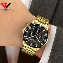 NIBOSI Mens Relógios Top Marca de Luxo Relogio masculino dourado Relógio de Aço Inoxidável À Prova D’ Água Vestido De Negócios Famoso Relógio Men 2018 relogio masculino de luxo