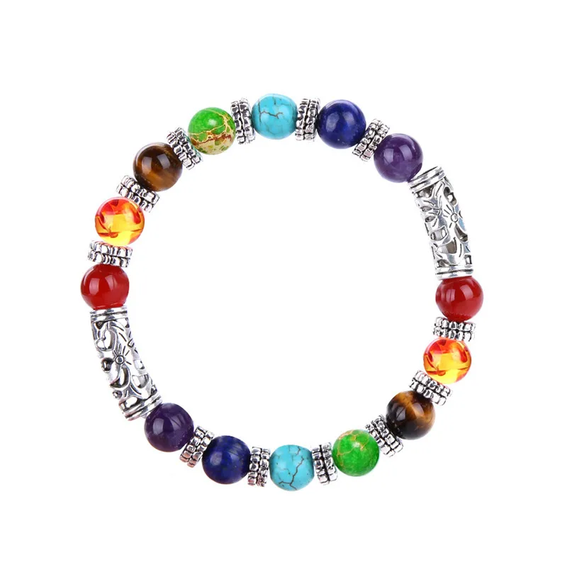 Auyikk Balance Colorful Stone Beads bracelets Fashion Jewelry Men Natural Bangles & Bracelets For Women Yoga Jewelry Fashion Jewelry