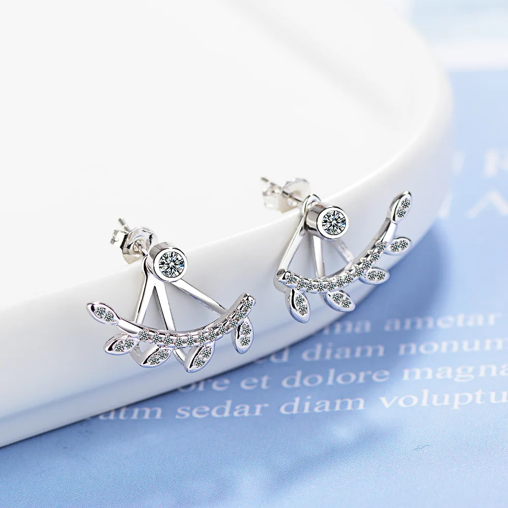 women sterling silver plant stud earrings (2)