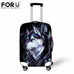 FORUDESIGNS/модные Для мужчин Путешествия Чехол для чемодана Чехол классный 3D животного волк путешествия Чемодан Крышка для 18-30 дюймов тележки