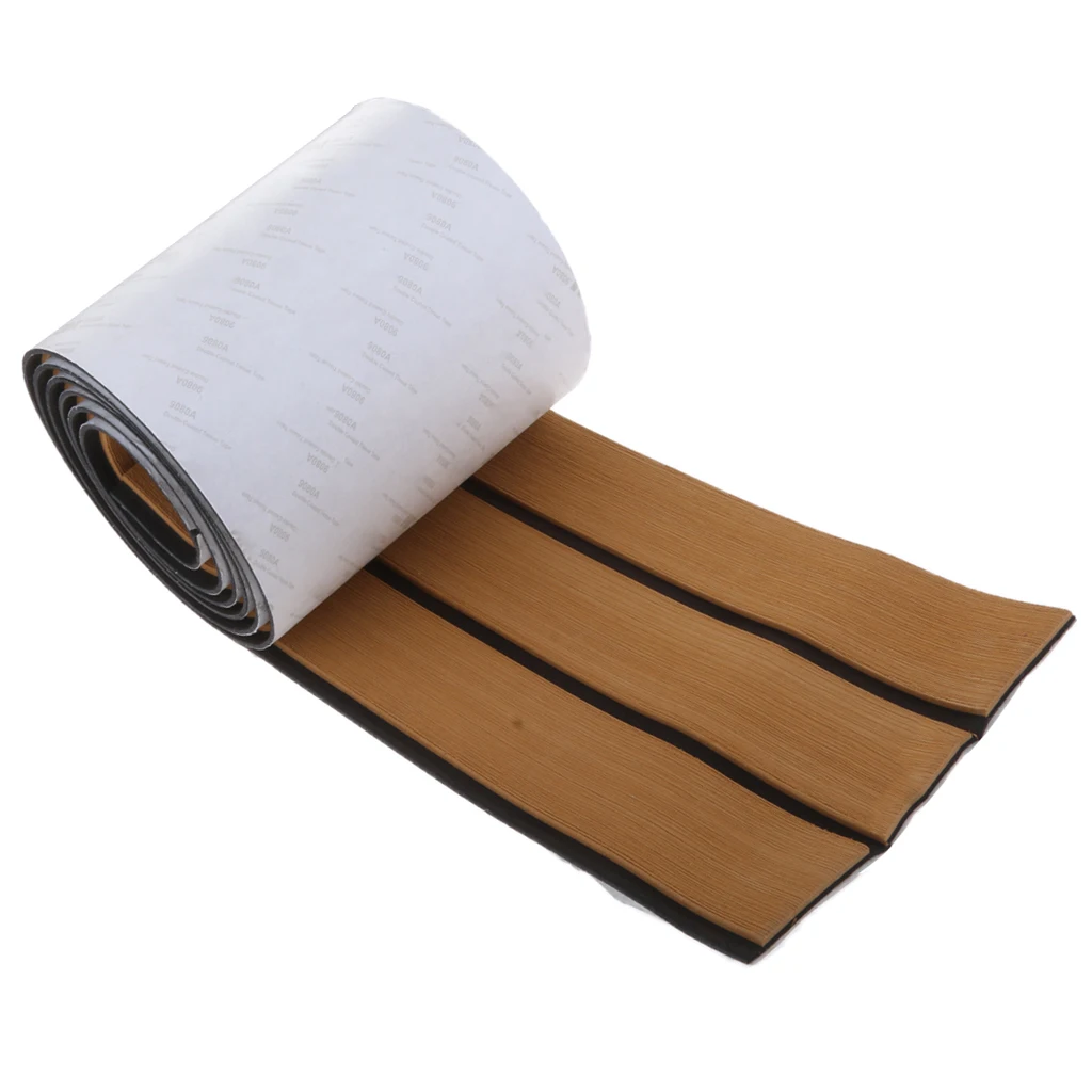 

EVA Foam Boat Flooring Sheet Non-Slip Boat Yacht Flooring Mat Faux Teak Self-Adhesion Decking Sheet Pad 240 x 17.1 x 0.6 cm