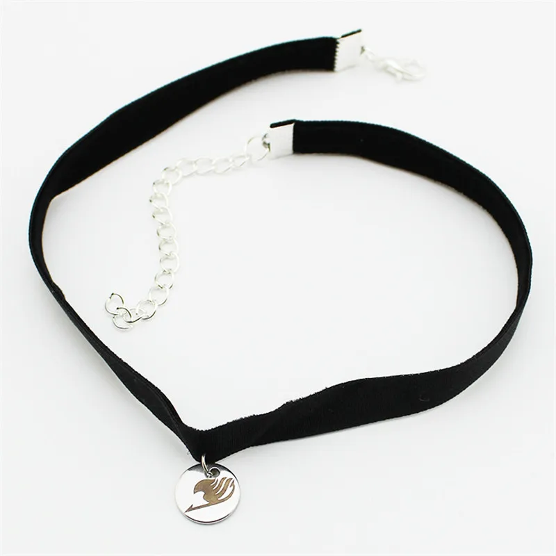 Fairy Tail Anime Leather Choker Necklace Titanium Steel Pendant Womens Fashion Jewelry B628 - 4