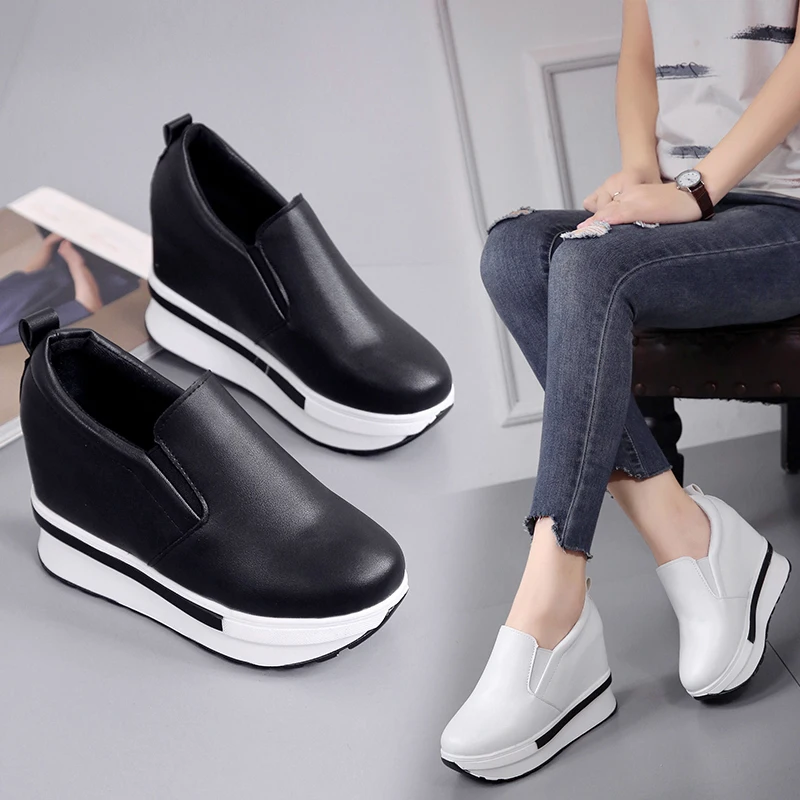 Женская обувь; женские кроссовки; обувь на платформе; повседневная обувь; женская обувь на платформе; лоферы; женские кроссовки; Цвет черный, белый