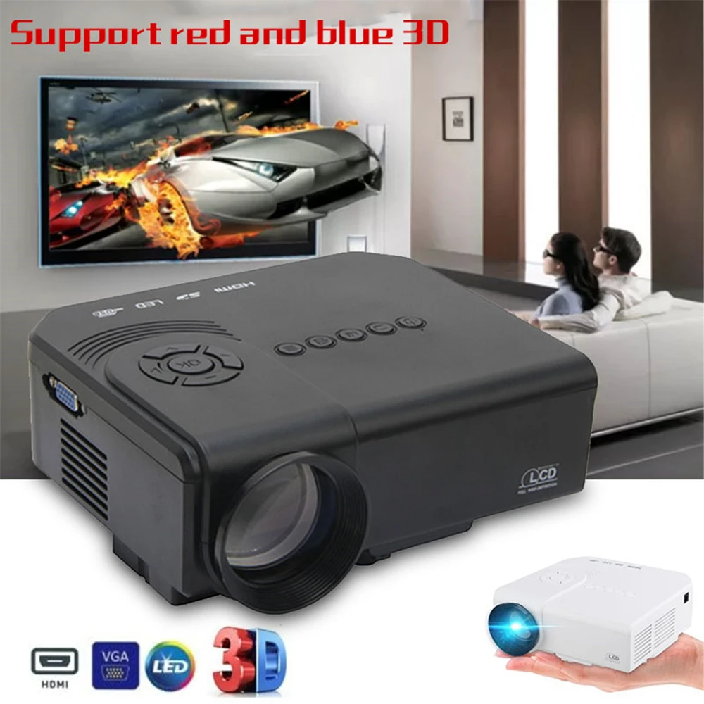 

MINI M3 Projector resolution 480x320 Home Cinema portable LED HD projector Support red and blue 3D projection