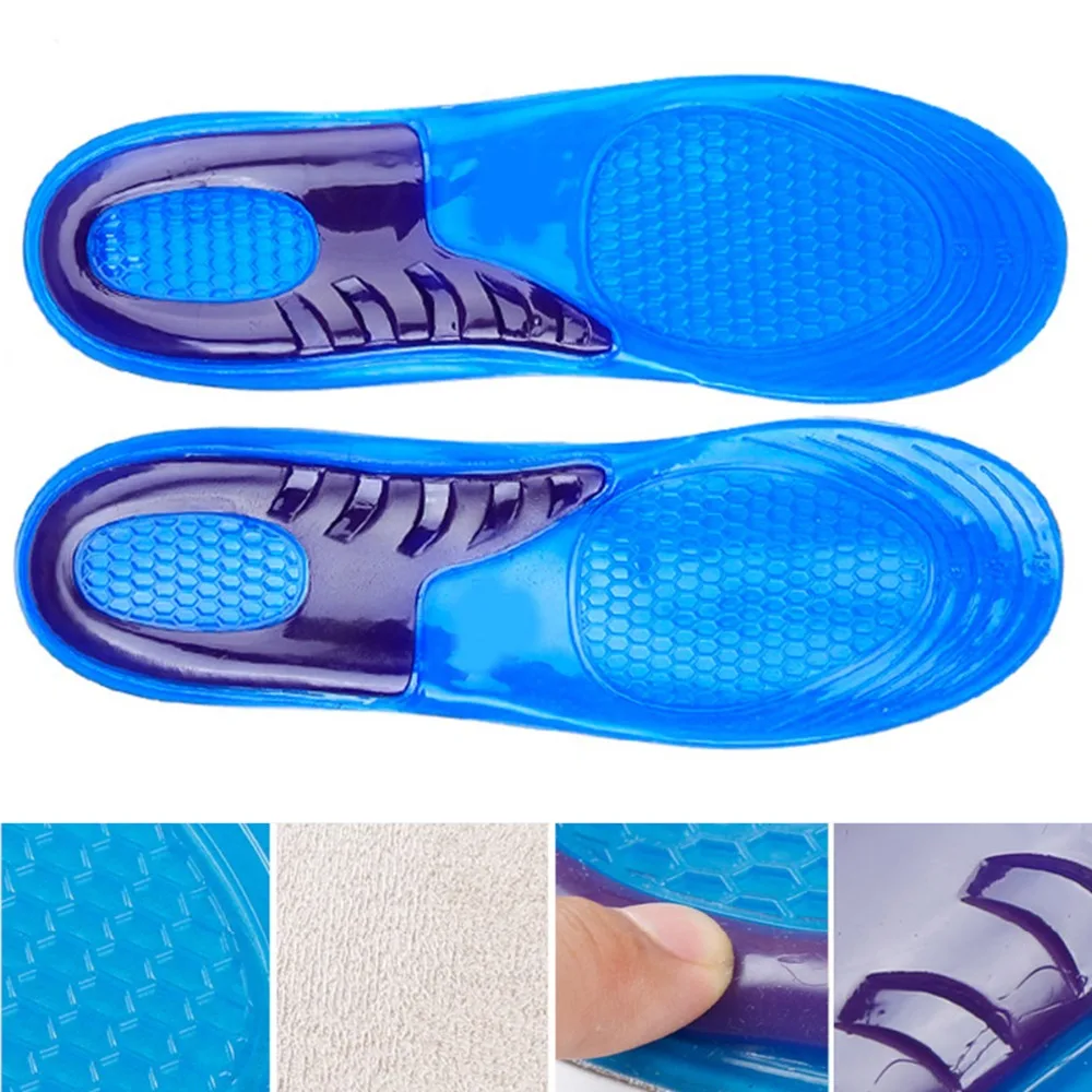 1 пара унисекс Силиконовые ортопедические стельки для спортивной обуви, впитывающие пот, для бега для мужчин и женщин