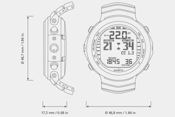 Дайвинг компьютер SUUNTO DX черный титановый запястье ж/USB