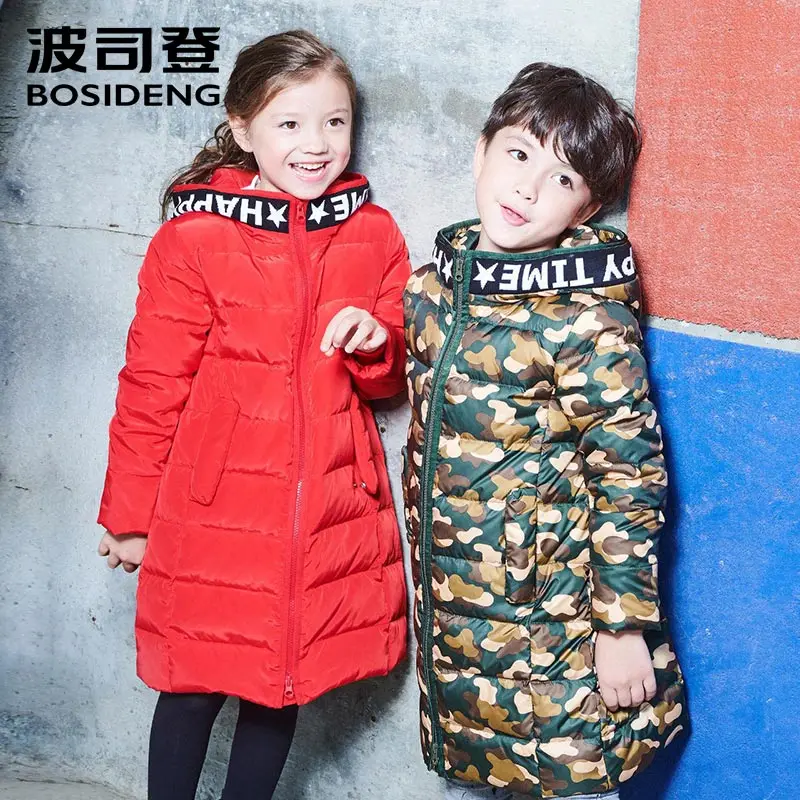 BOSIDENG kid boy & girl long down jacket early winter down coat 90% duck down warm ultra light waterproof camouflage T70142504 BOSIDENG kid boy & girl long down jacket early winter down coat 90% duck down warm ultra light waterproof camouflage T70142504