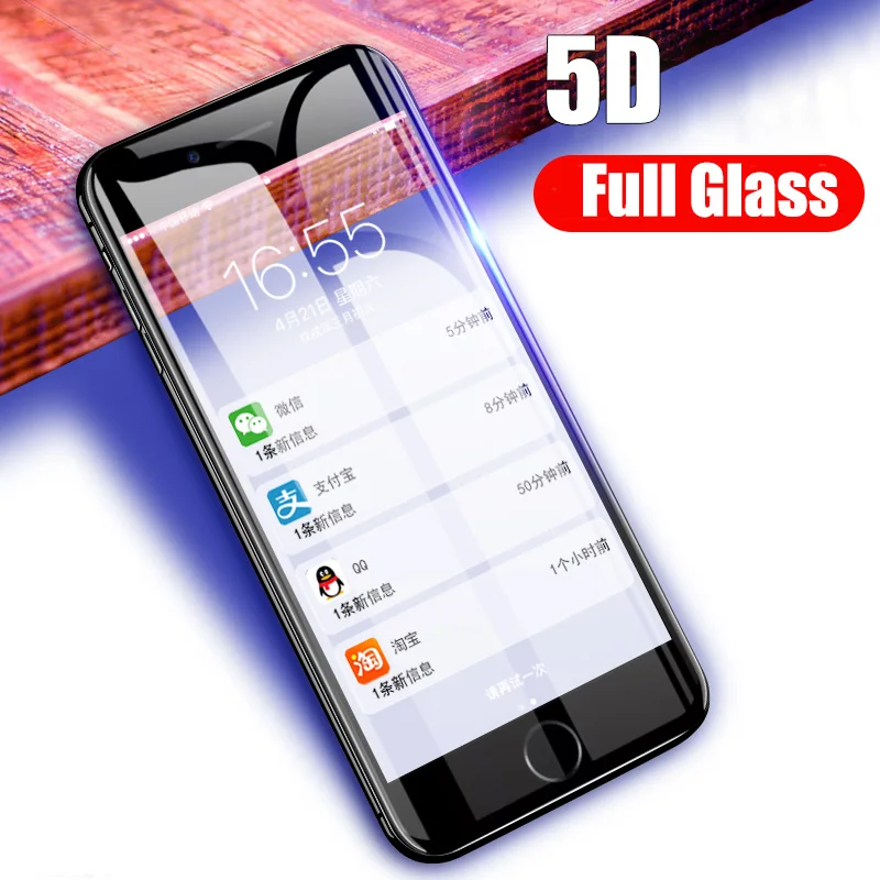 

MOUSEMI 5D Full Cover Tempered Glass For iPhone 7 8 6 Plus Curved Screen Protector Film Protective Glass For iPhone 6s Plus X 7