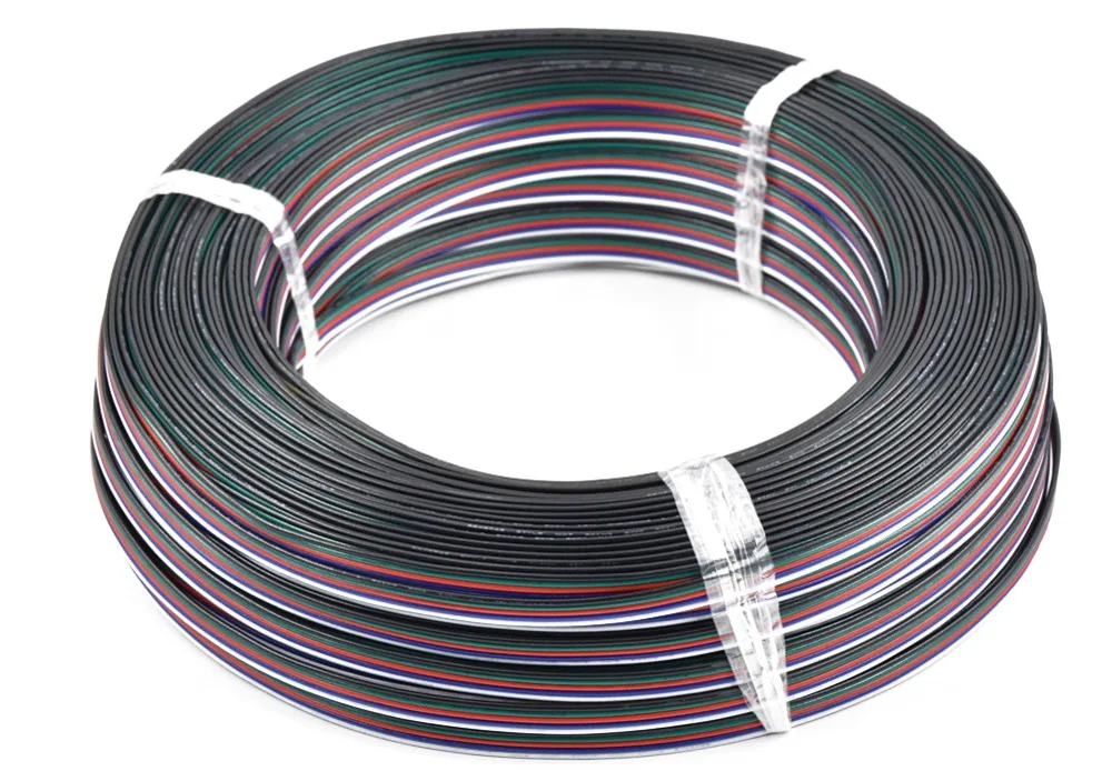 Удлинительный кабель 100 м 5 pin 18 20 22 AWG 20AWG белый/синий/красный/зеленый/черный разъем