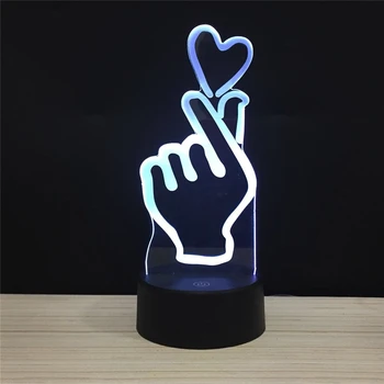 

The LOVE YOU Valentine's Day gift colorful 3D Light touch lights LED 7 colors love action Night lamp remote control lighting