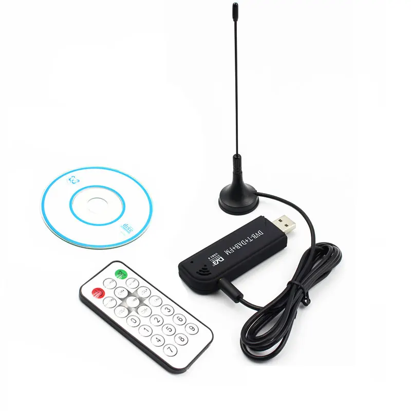 Digital USB 2.0 TV Stick FM DAB DVB-T RTL2832U R820T SDR DAB FM HDTV TV Tuner Receiver Stick IR Remote with Antenna