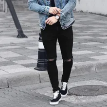 Мужские джинсы от ведущего бренда, мужская одежда, обтягивающие Стрейчевые джинсовые штаны, рваные джинсы, облегающие джинсы, мужские брюки 7,12